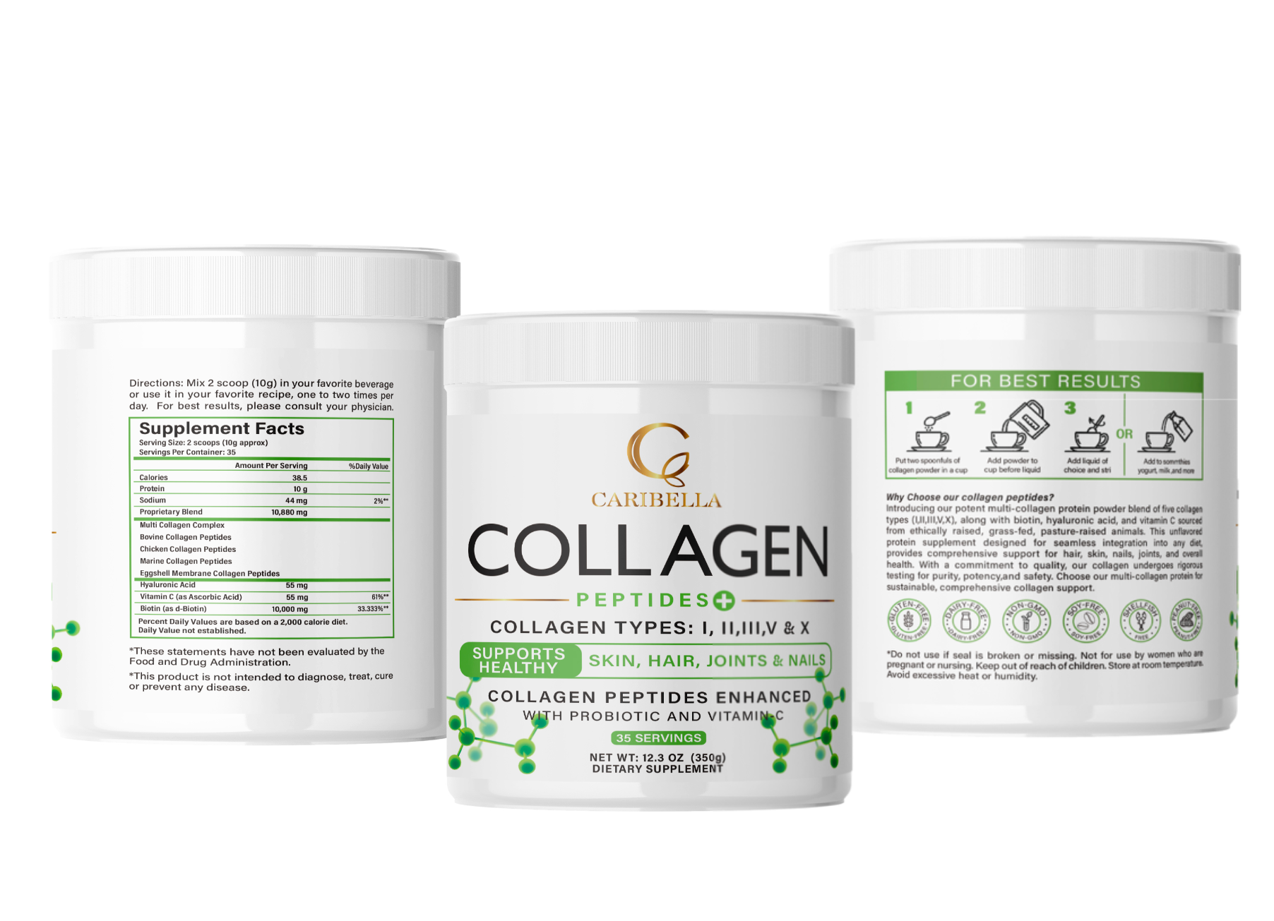 Collagen Peptides Enhanced with Probiotic and Vitamin - C